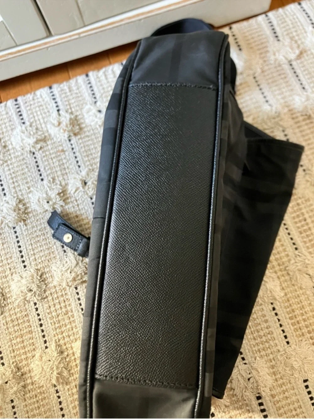 Burberry Black Tonal Check Messenger Bag